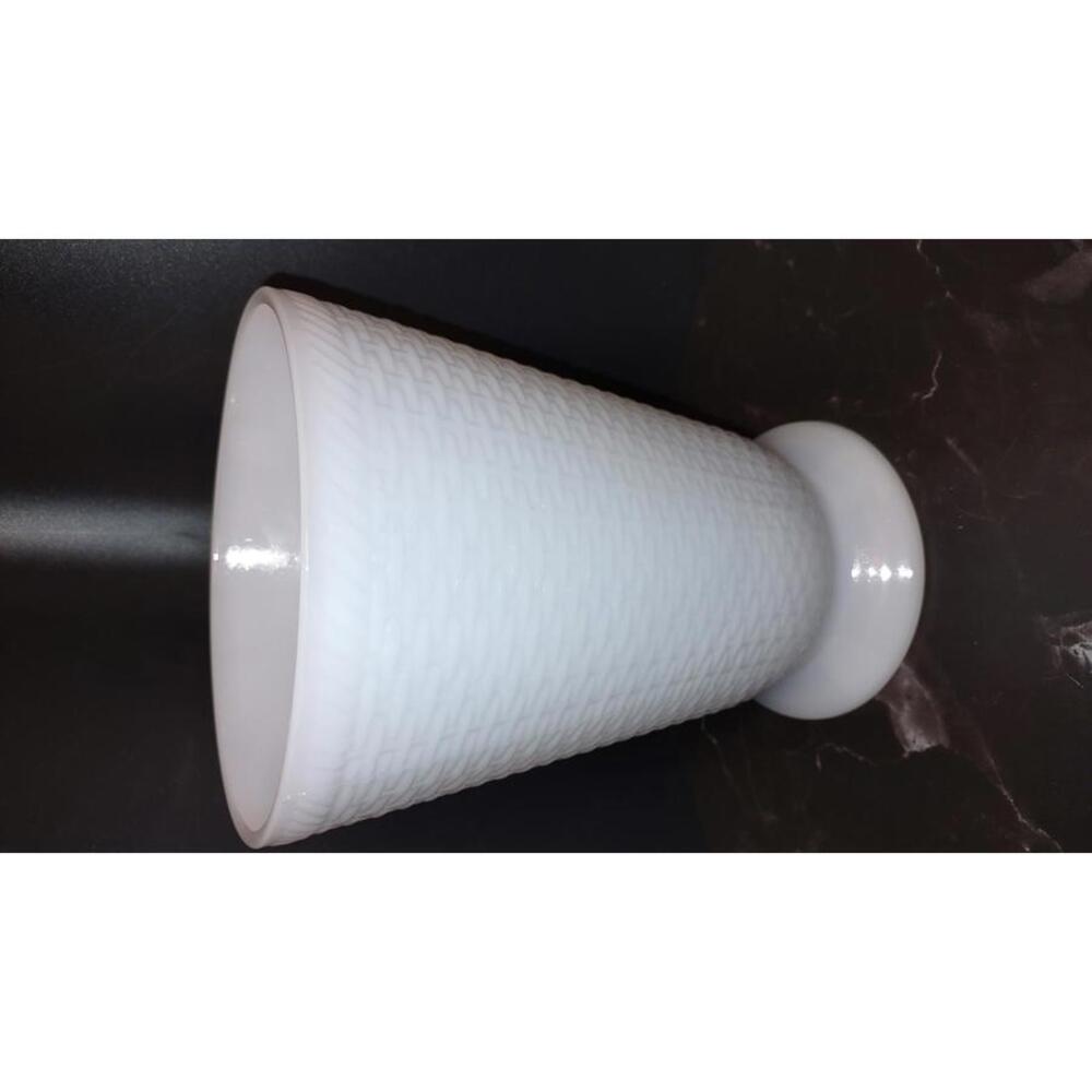 Large Milk Glass Basketweave Design Vase
